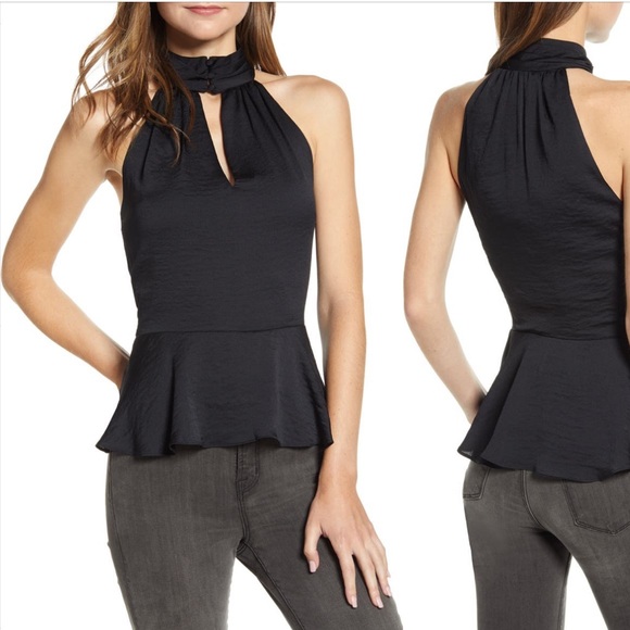 NWOT 1.STATE Halter Neck Rumple Hammered Satin Top - Picture 12 of 12